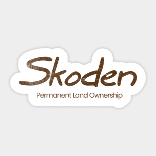 Skoden Permanent Ownership Brown Print Sticker